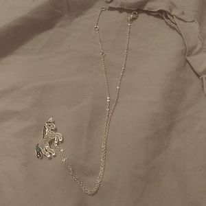 Girls unicorn rhinestone necklace